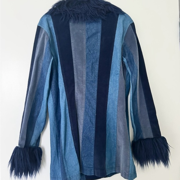 Current Mood Patchwork Denim Jacket w/ Faux Fur – XL - Picture 2 of 3